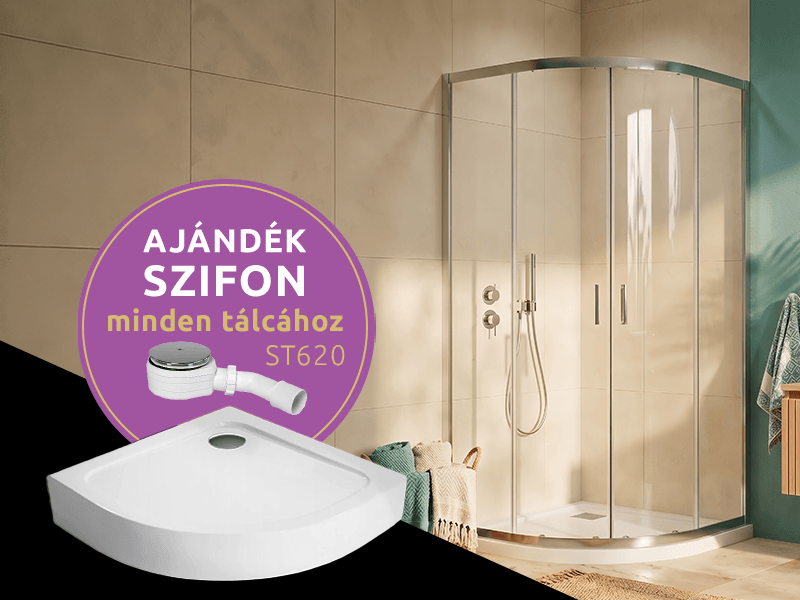 Comfort A íves zuhanykabin + Nero A normál zuhanytálca
