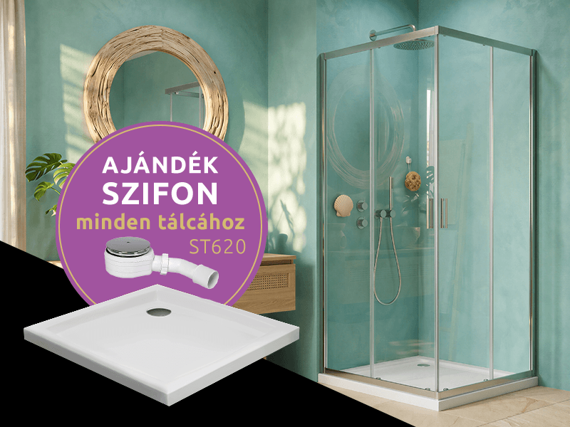 Comfort C szögletes zuhanykabin + Nero C slim zuhanytálca