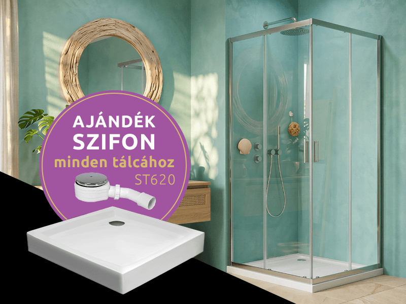 Comfort C szögletes zuhanykabin + Nero C normál zuhanytálca