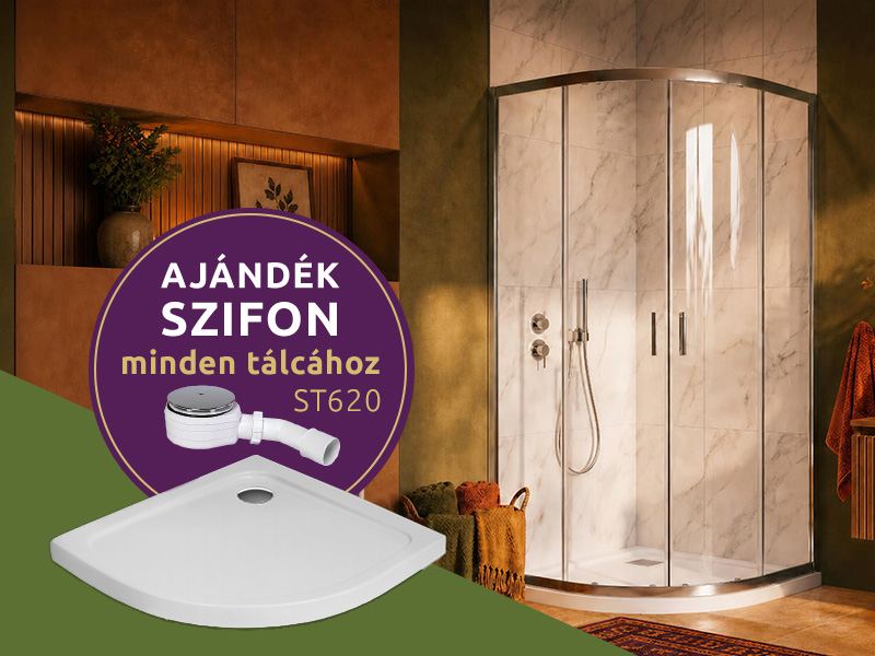 Comfort A íves zuhanykabin + Nero A slim zuhanytálca