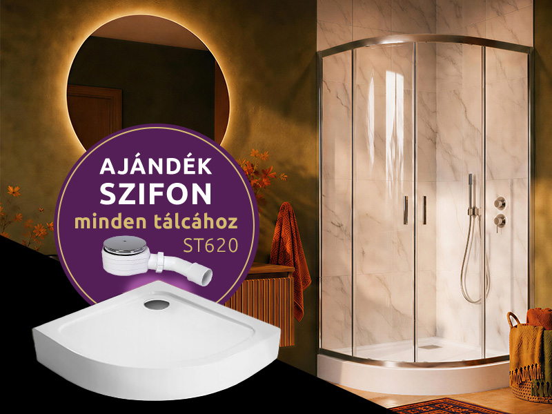 Comfort A íves zuhanykabin + Nero A normál zuhanytálca