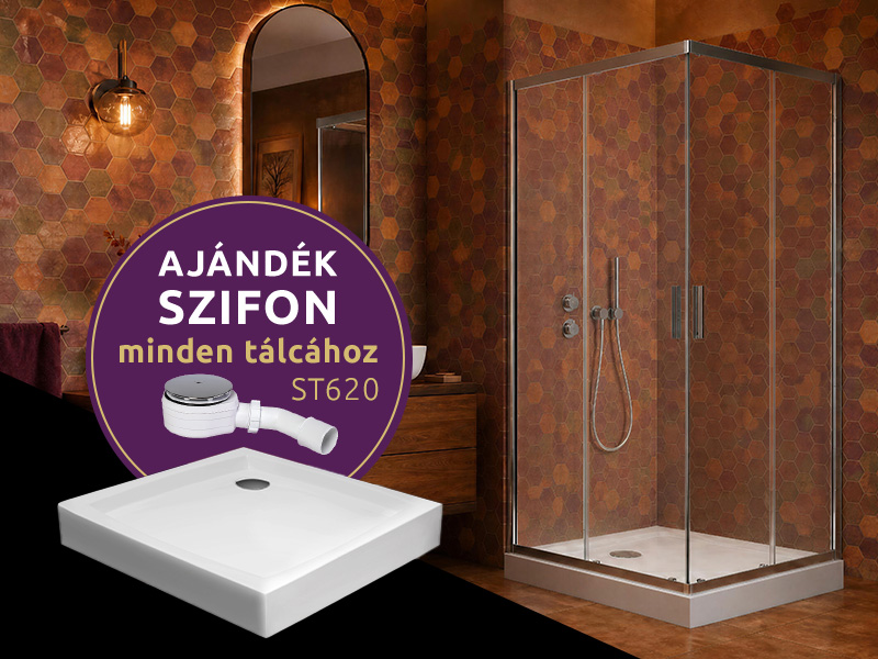 Comfort C szögletes zuhanykabin + Nero C normál zuhanytálca